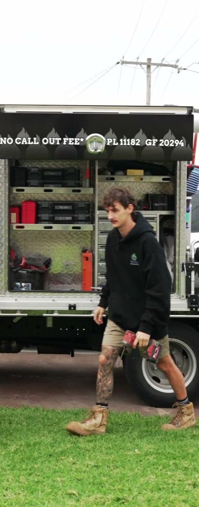 Birdy's technician arriving for an evap job